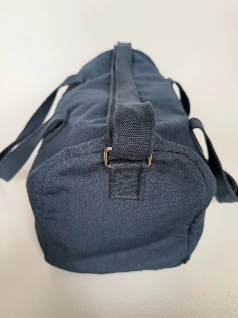 Banana Republic Dark Blue Heather Canvas Duffel Bag Gym Travel Weekender 570371